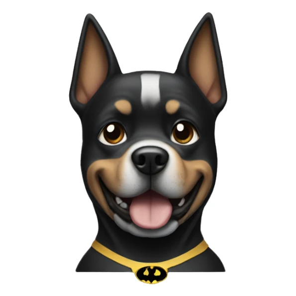 Dog wearing a Batman suit sticker