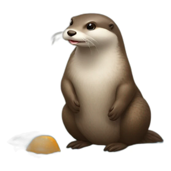 Loutre qui mange une poule sticker