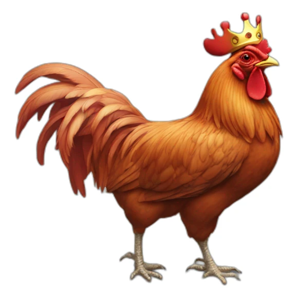Red Rooster with a crown and glasses sticker