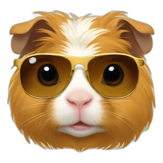 Golden abyssinian guinea pig sunglasses sticker