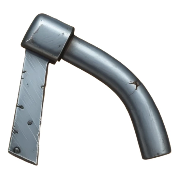 metal nail bent and pressed into a surface sticker