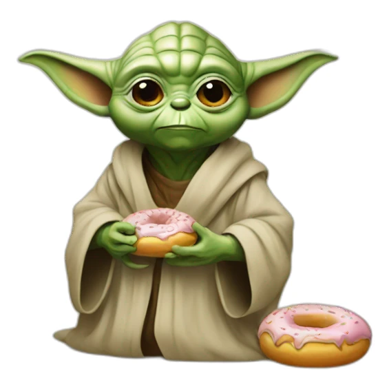 Yoda eat a donut sticker