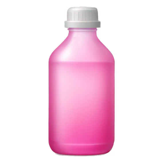 plastic bottle with crystaline pink liquid sticker