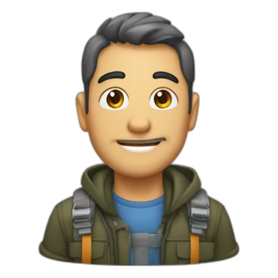 homem calco com sobrancelha junta sticker