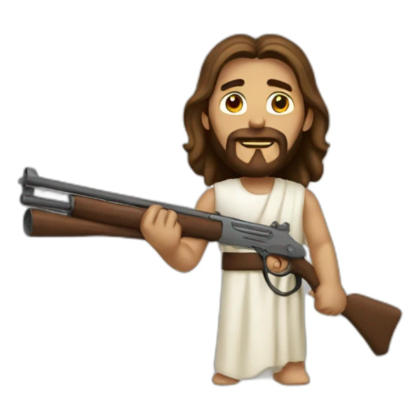 Jesus with a shotgun sticker