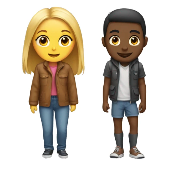 girl and guy outside sticker