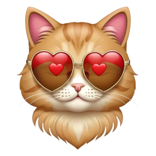 Cat with heart sunglasses sticker
