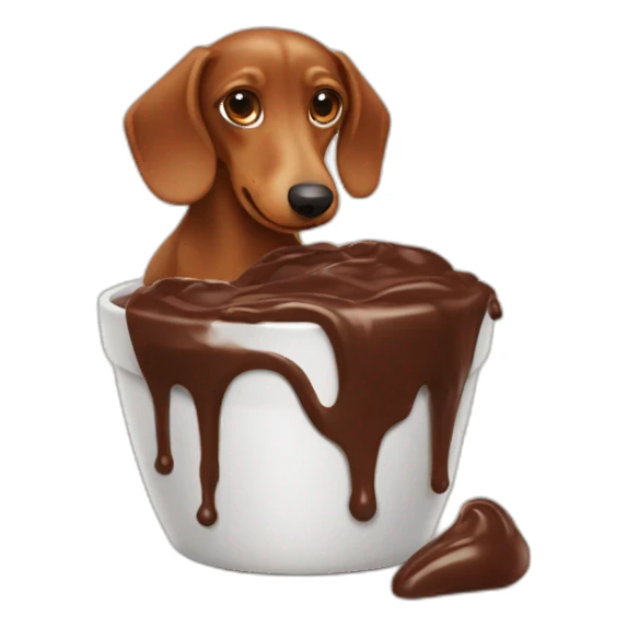 a dachshund vomiting chocolate cream sticker