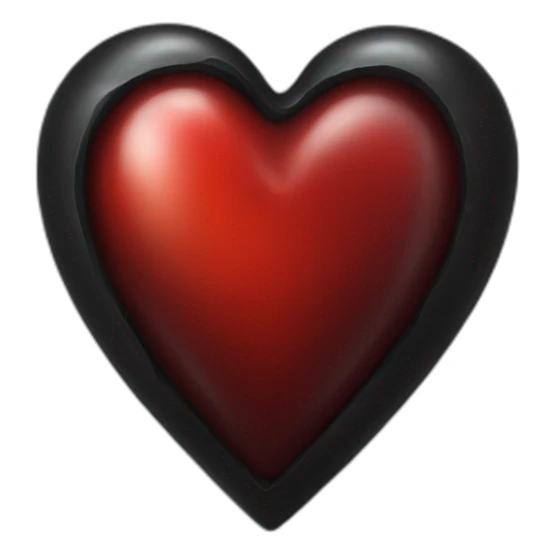 black red real Heart sticker