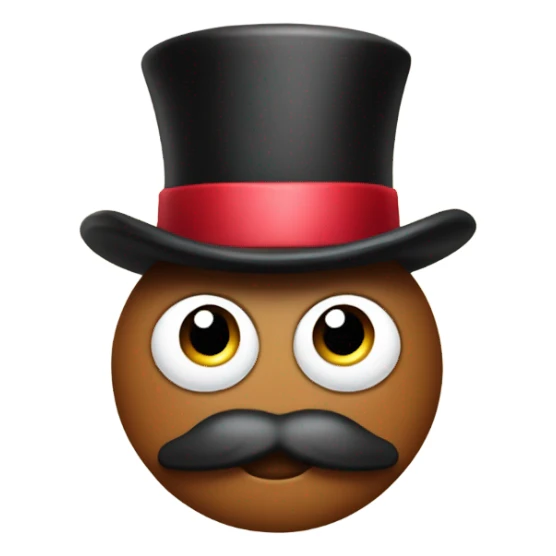 Poop wearing a top hat sticker