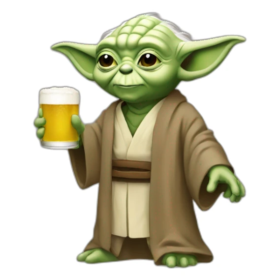 Yoda qui bois une bière  sticker
