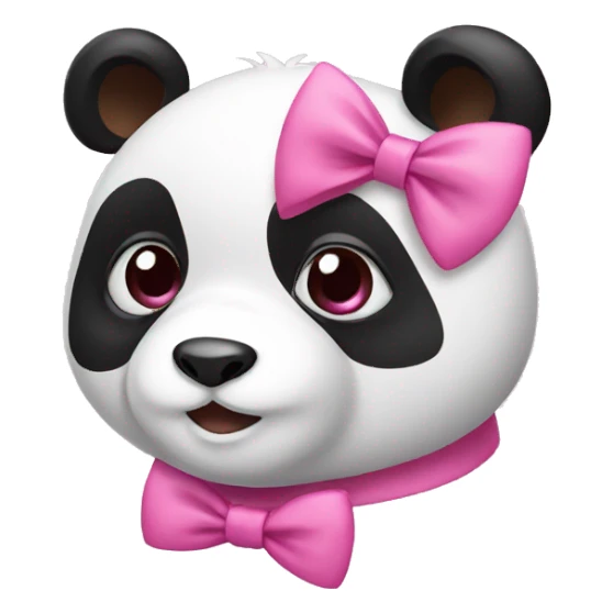 Panda wearing pink bows on ears sticker