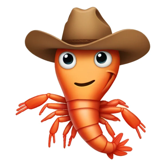 Shrimp with cowboy hat sticker