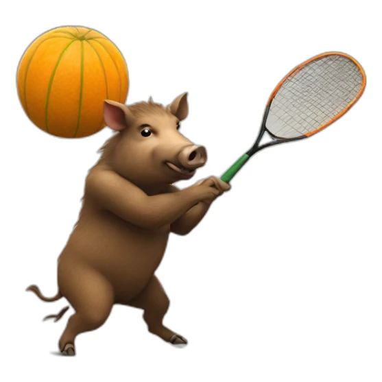 boar playing squash sticker