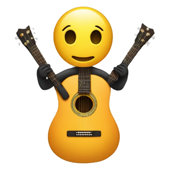 Stick figure with galsses playing guitar sticker