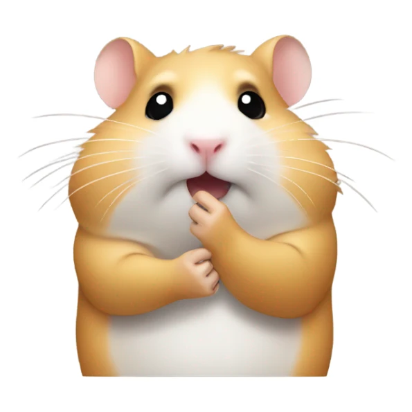 Hamster with hand covering mouth  sticker