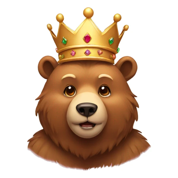 Bear wearing crown sticker