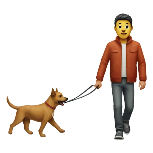 Dog walking human  sticker