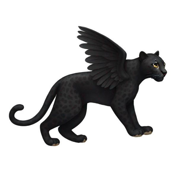winged black leopard sticker