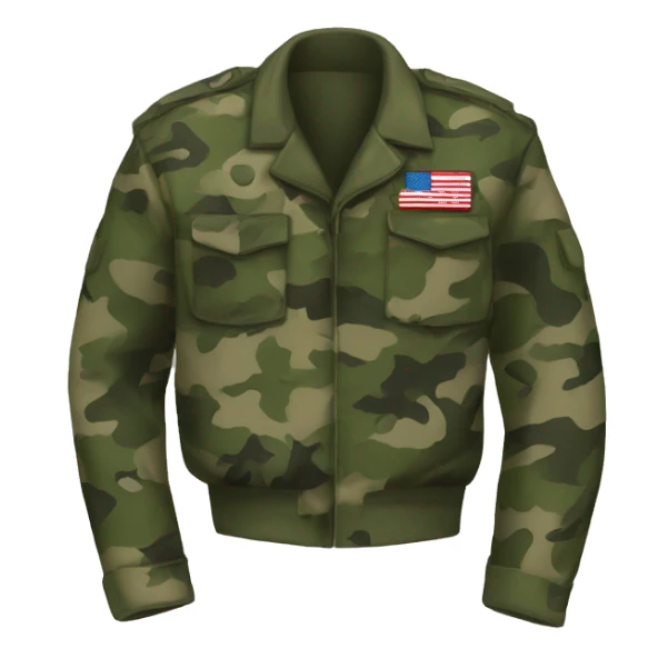military jacket camouflage no flags sticker
