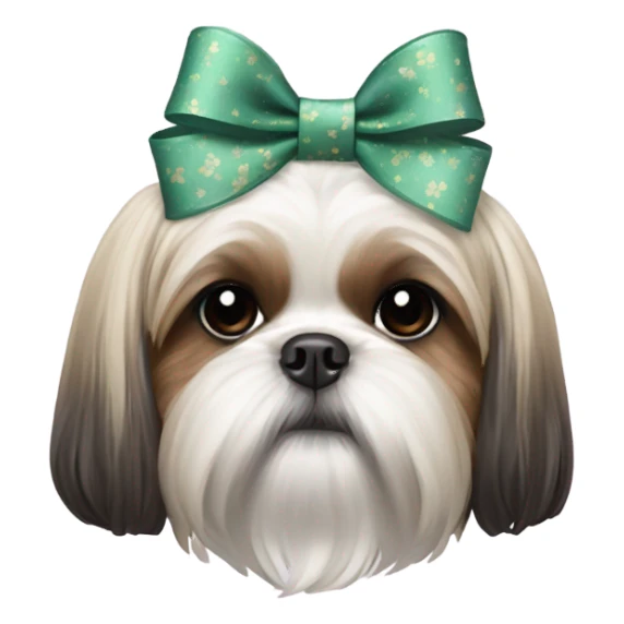 Shih tzu with bow sticker