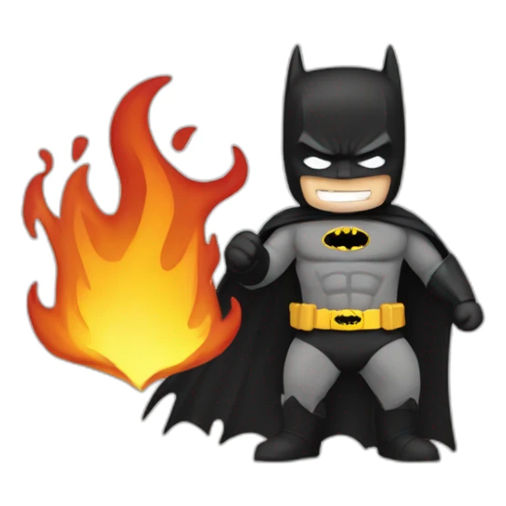 batman with fire on hand sticker