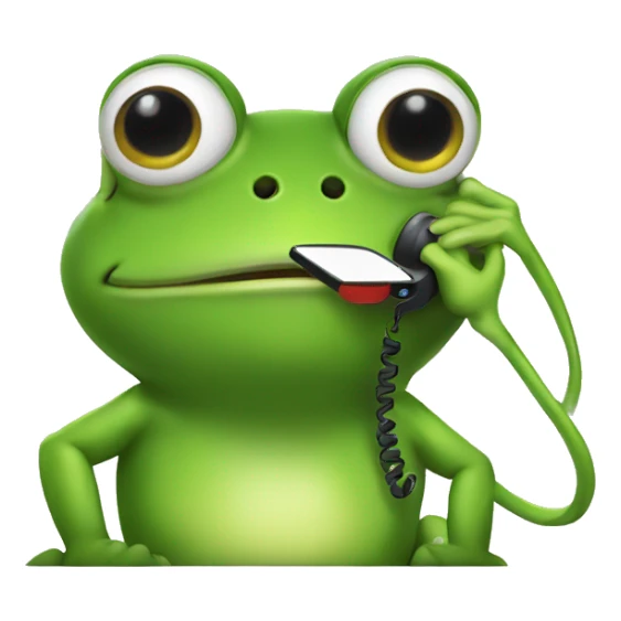 Frog talking on a landline phone  sticker