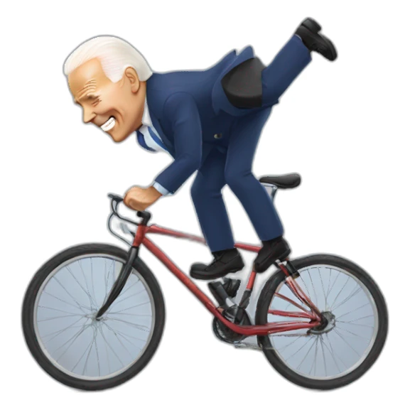Joe Biden falling with his bicycle sticker