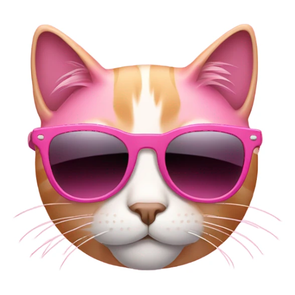 Pink cat with sunglasses  sticker