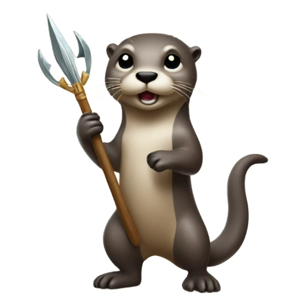 Otter holding trident sticker