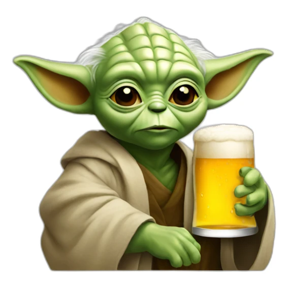 Yoda with beer sticker