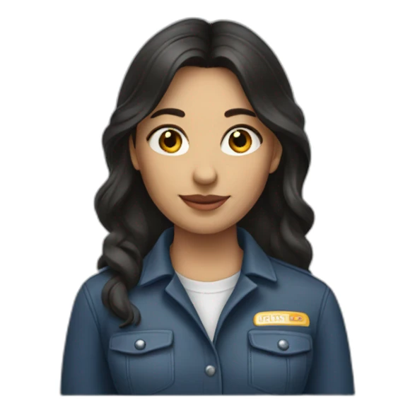 Truck driver girl with dark hair sticker