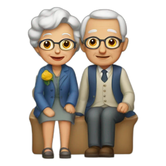 pareja de ancianos sticker