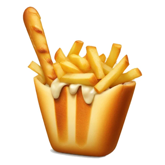 Poutine qui mange une baguette  sticker