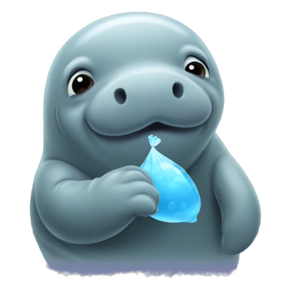 a manatee blowing a kiss sticker