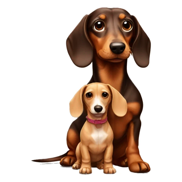 Dachshund with teddy  sticker