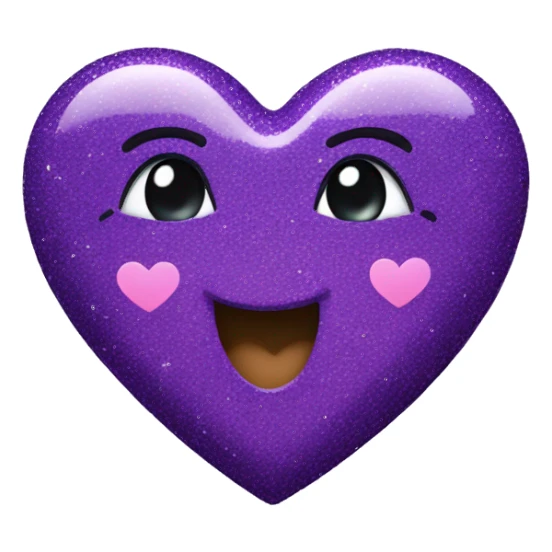 Purple Heart with glitter  sticker