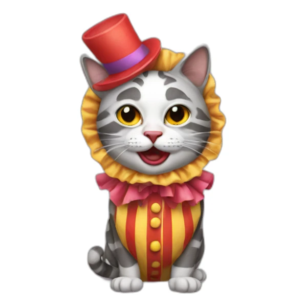 cat in a clown costume sticker