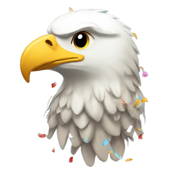 Eagle with confetti sticker