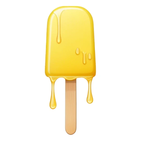 THIN lemon  popsicle with rounded top and dripping  sticker