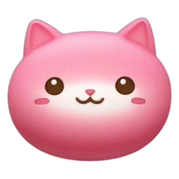 pink rice cake mochi cat sticker