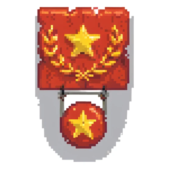 Soviet Union flag with a symbol sticker