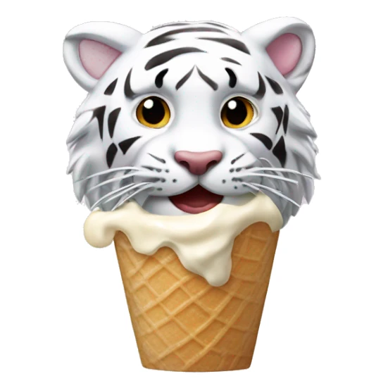 White Tiger eats ice Creme  sticker
