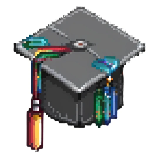 Graduation cap with diploma sticker