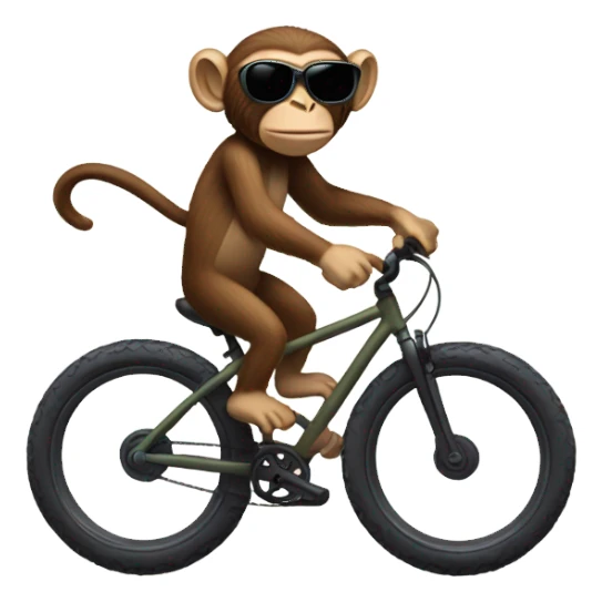 Monkey with sunglasses riding a mountain bike  sticker