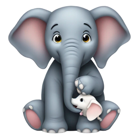 elephant holding a puppy sticker