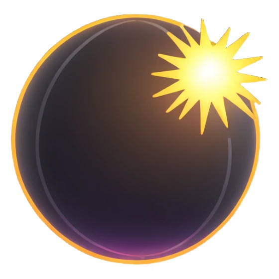 realistic sun without face, just a glowing orb with rays sticker