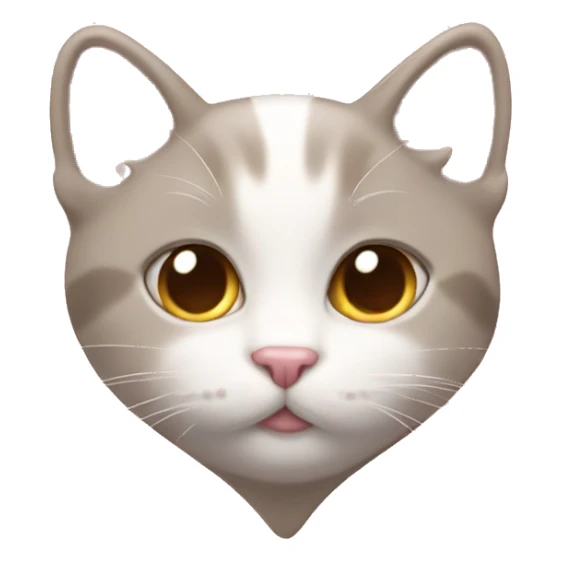 light pink heart with cat sticker