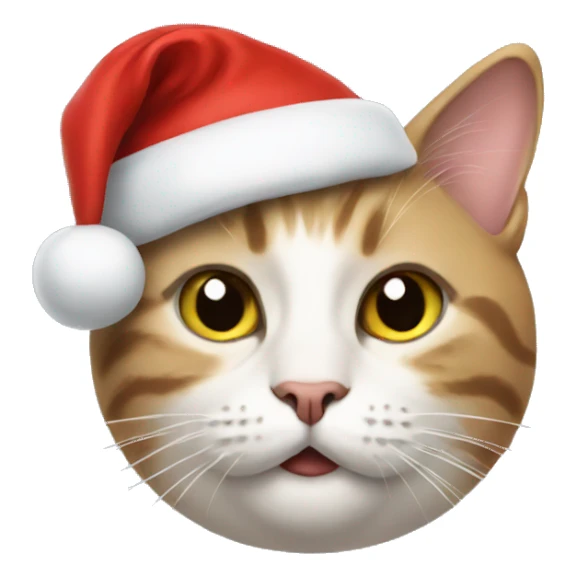 cat wearing a christmas hat sticker