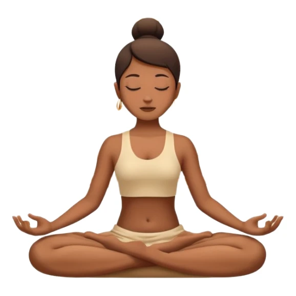 Minimalistic flat vector icon, iOS style, thin black contour on white background. Person in lotus pose with rising spiral energy above. No text, no shadows. sticker